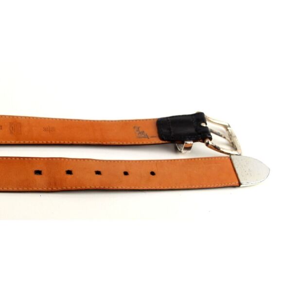 Martin Dingman BLACK ALLIGATOR CALFSKIN 1 1/8"Wd CASUAL DRESS BELT Sz 38/95 (G87 - Picture 14 of 14